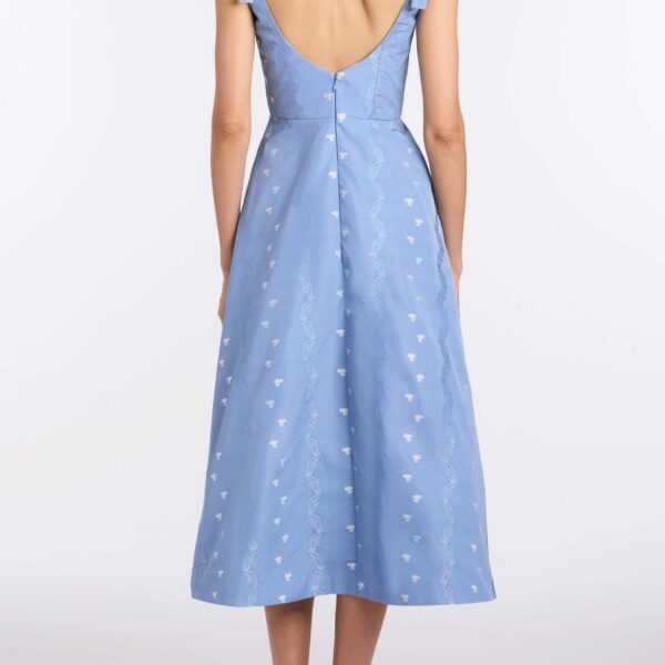 Markarian Rosalina Wedgwood Floral Taffeta Dress - Dresses - New York Luxury Occasion Wear at Coveti