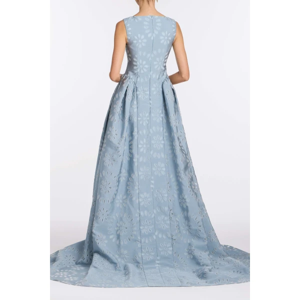 Markarian Rosebay Floral Organza Burnout Gown, view 4