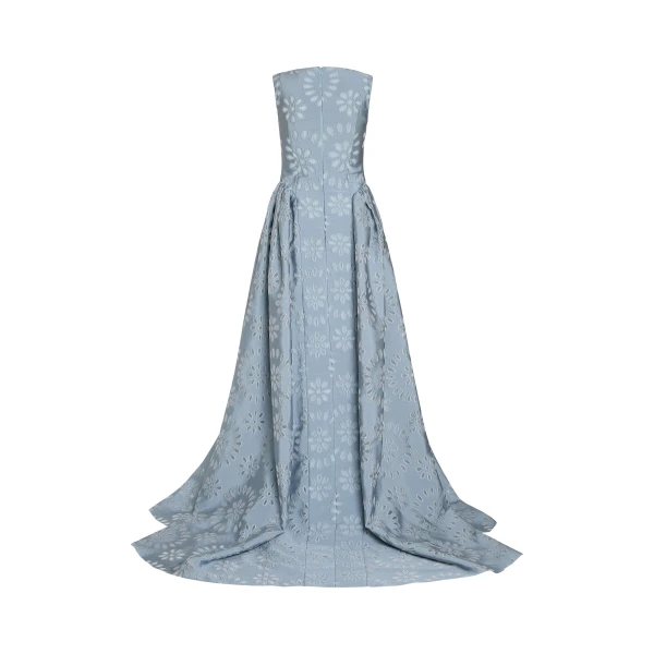 Markarian Rosebay Floral Organza Burnout Gown, view 5