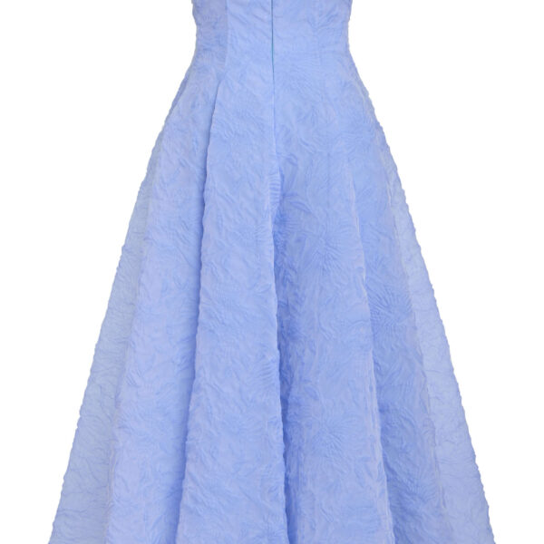 Markarian Rousseau Powder Blue Floral Cloque Midi Dress - Dresses - New York Luxury Occasion Wear at Coveti