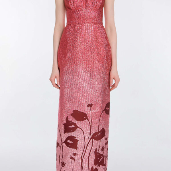 Markarian Solange Metallic Pink Floral Ombre Gown - Dresses - New York Luxury Occasion Wear at Coveti