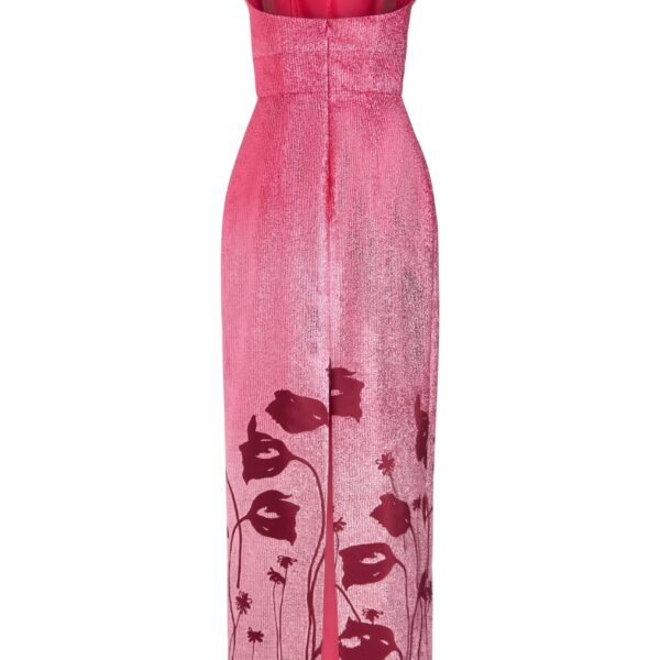 Markarian Solange Metallic Pink Floral Ombre Gown - Dresses - New York Luxury Occasion Wear at Coveti