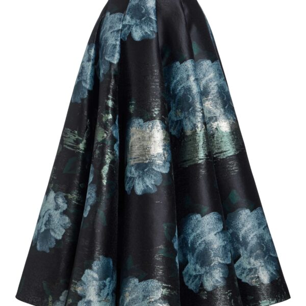 Markarian Soleil Metallic Watercolor Floral Brocade Midi Skirt - Skirts - New York Luxury Occasion Wear at Coveti