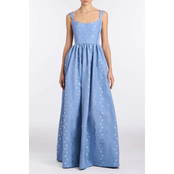 Markarian Tatiana Wedgwood Floral Taffeta Gown, view 2