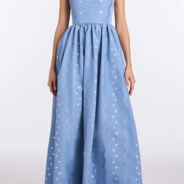 Markarian Tatiana Wedgwood Floral Taffeta Gown - Dresses - New York Luxury Occasion Wear at Coveti