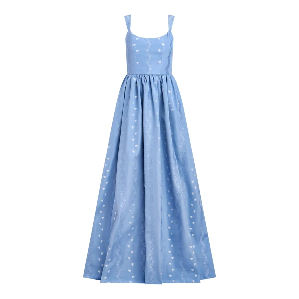Markarian Tatiana Wedgwood Floral Taffeta Gown