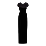 Markarian Vesper Black Velvet Gown With Shawl And Train - Dresses - New York Luxury Occasion Wear at Coveti