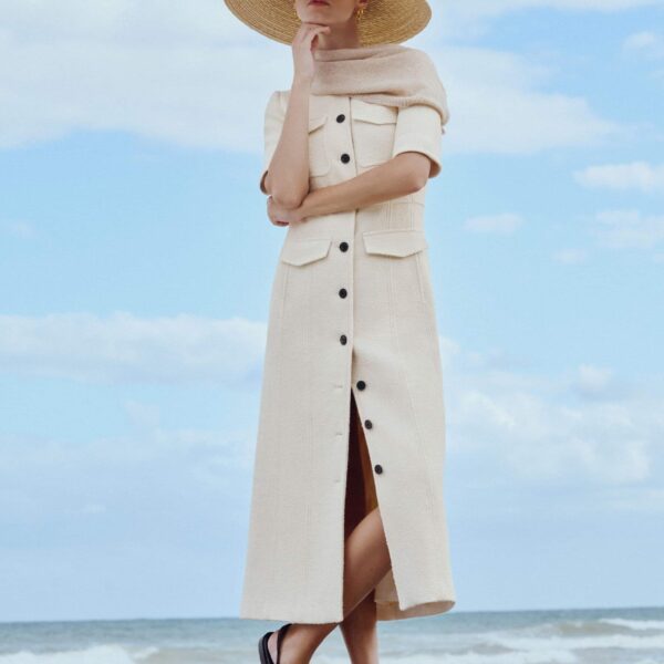 Textured Tweed – luxury British Ivory in Me and Em exclusively at Coveti
