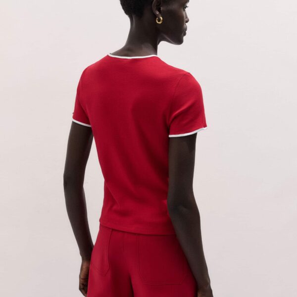Me + Em Contrast Trim Slim Tee