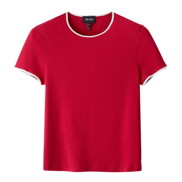 Me and Em Contrast Trim Slim Tee