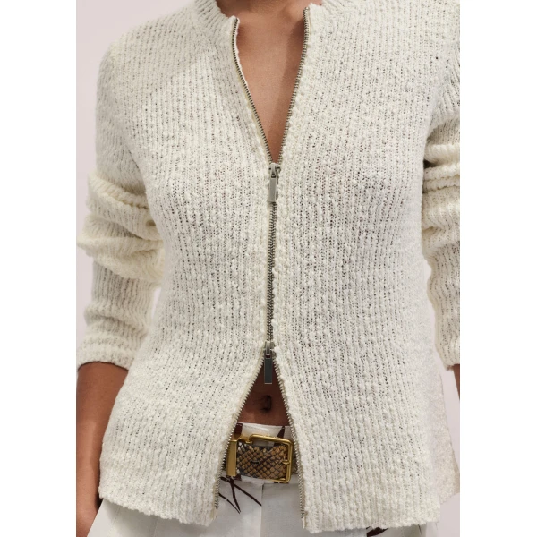 Me and Em Double Zip Cardigan
Cotton Bouclé Knit, view 5
