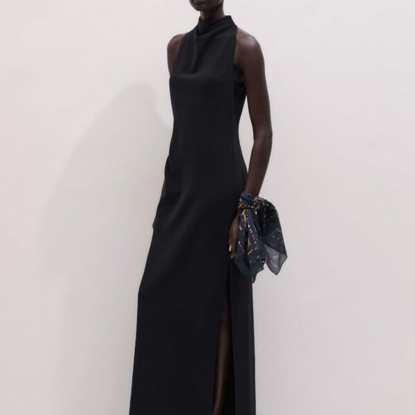 Fluid Crepe – luxury British Black in Me and Em exclusively at Coveti