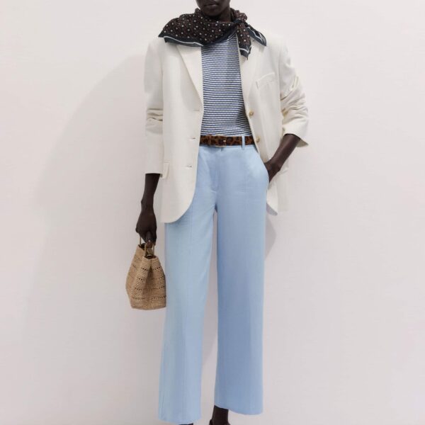 Textured Jersey – luxury British Blue in Me and Em exclusively at Coveti