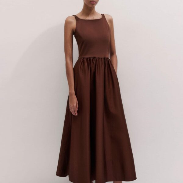 Jersey + Poplin – luxury British Brown in Me and Em exclusively at Coveti