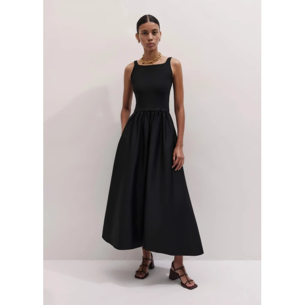 Me and Em Fit + Flare Maxi Dress
Jersey + Poplin Dress, view 6