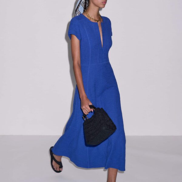 Textured Jersey – luxury British Blue in Me and Em exclusively at Coveti