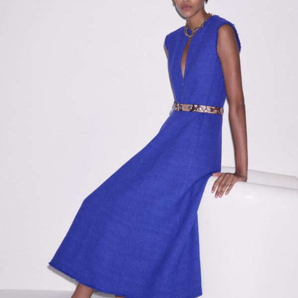 Textured Tweed – luxury British Blue in Me and Em exclusively at Coveti