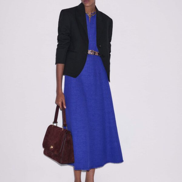 Textured Tweed – luxury British Blue in Me and Em exclusively at Coveti