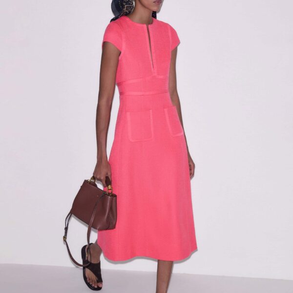 Textured Tweed – luxury British Pink in Me and Em exclusively at Coveti