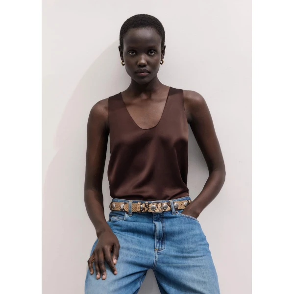 Me and Em Fluid Evening Tank
Silk Satin Top, view 6