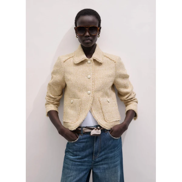 Me and Em Fringed Short Jacket
Italian Tweed, view 5