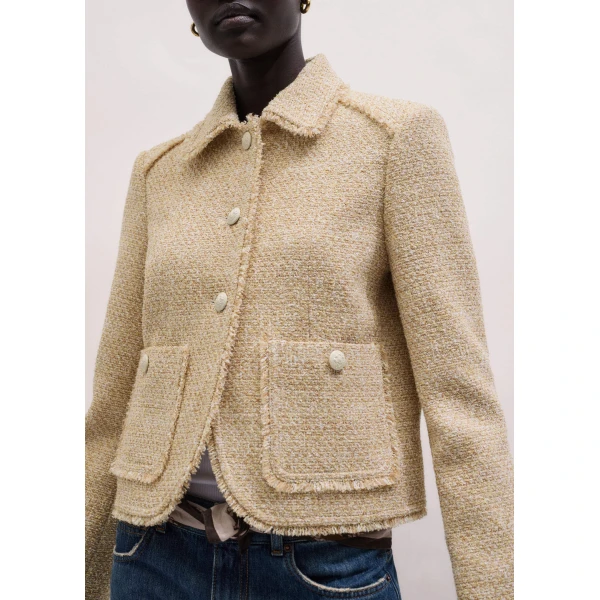 Me and Em Fringed Short Jacket
Italian Tweed, view 6