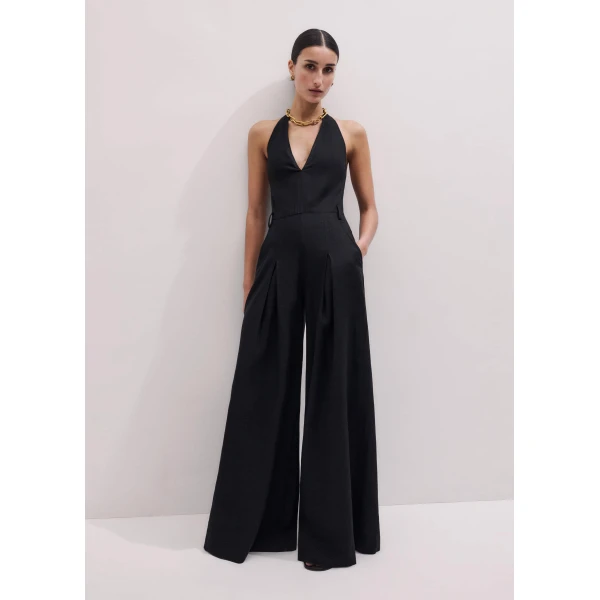Me and Em Halterneck Wide Jumpsuit
Crease-Less Linen, view 5