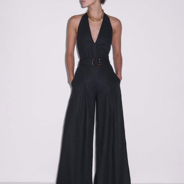 Crease-Less Linen – luxury British Black in Me and Em exclusively at Coveti