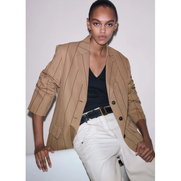 Me and Em Icon Oversized Blazer
Fluid Linen Blend Jacket, view 6