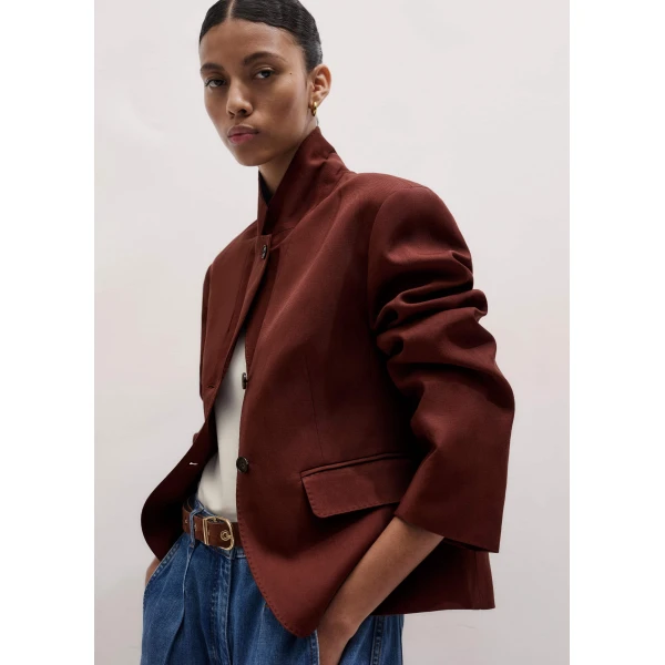 Me and Em Icon Oversized Short Blazer
Italian Linen Blend, view 6