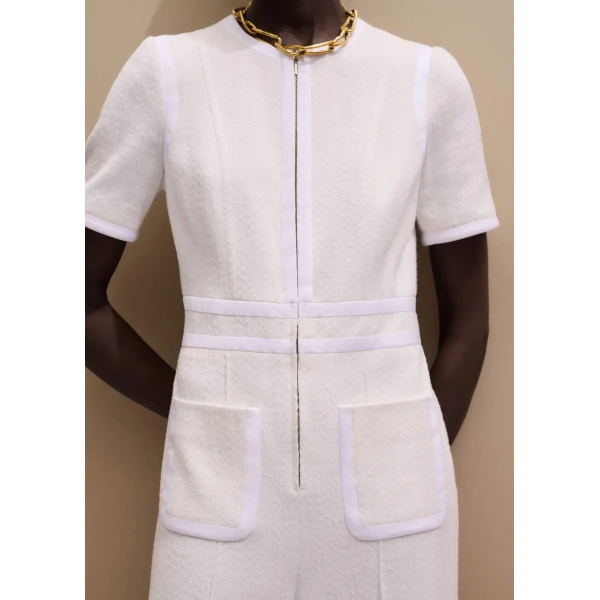 Me and Em Leg Elongator Jumpsuit
Textured Tweed, view 4
