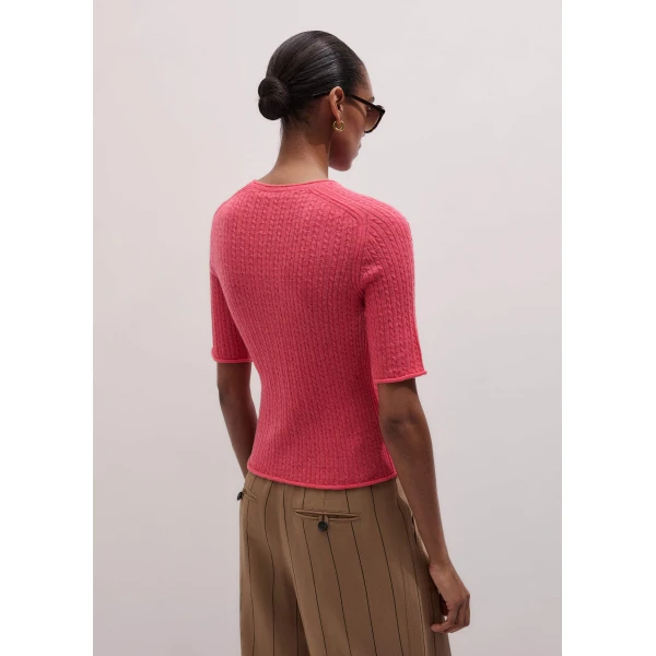Me and Em Lofty Cable Slim Tee
Alpaca + Merino Top, view 3
