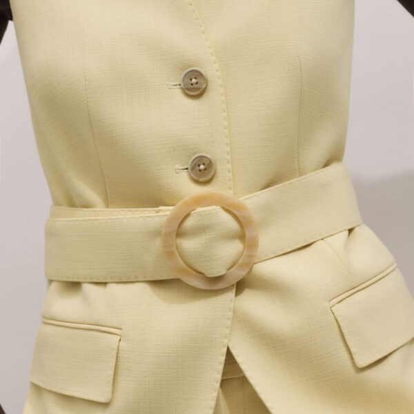 Crease-Less Tailoring – luxury British Yellow in Me and Em exclusively at Coveti