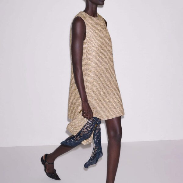 Italian Lurex Tweed – luxury British Gold in Me and Em exclusively at Coveti