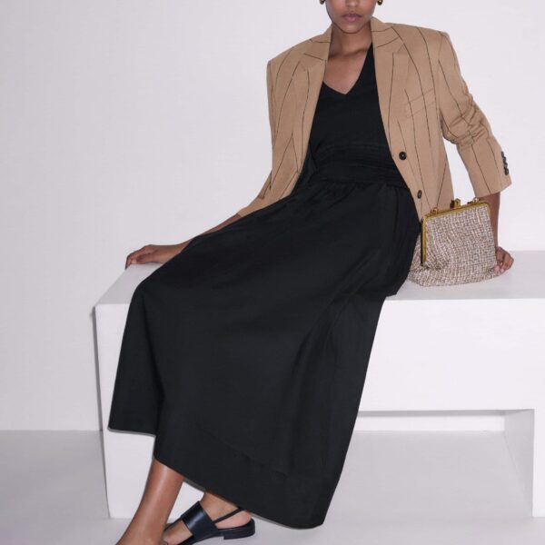 Mixed-Media Jersey – luxury British Black in Me and Em exclusively at Coveti