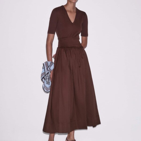 Mixed-Media Jersey – luxury British Brown in Me and Em exclusively at Coveti