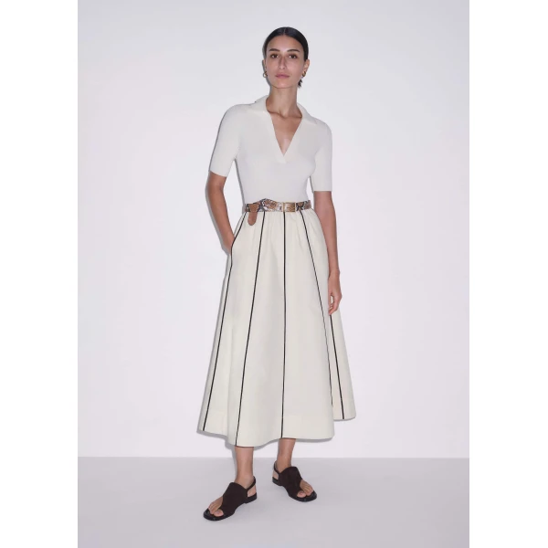 Me and Em Mixed Media Midi Dress
Knit + Poplin Dress, view 2