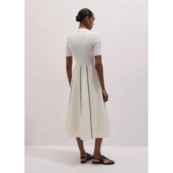 Me and Em Mixed Media Midi Dress
Knit + Poplin Dress, view 3