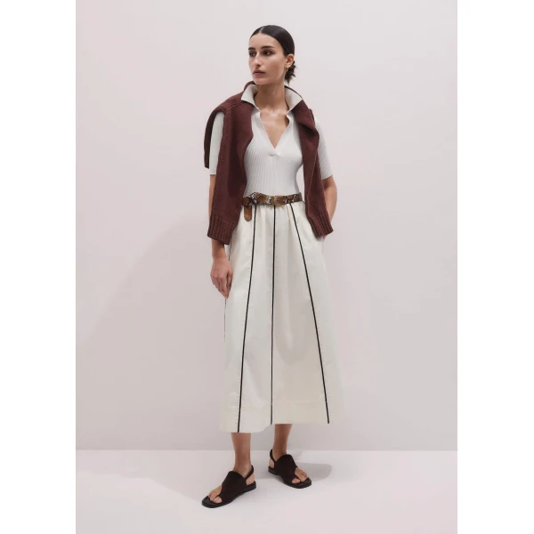 Me and Em Mixed Media Midi Dress
Knit + Poplin Dress, view 4
