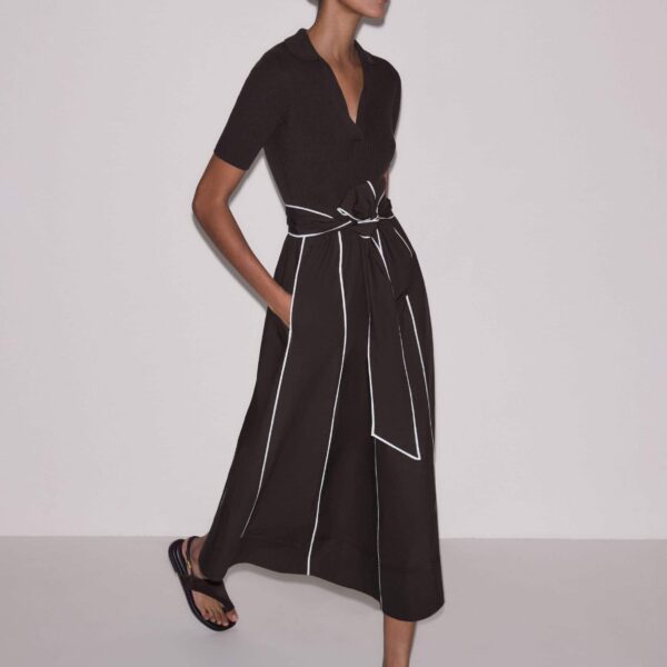Knit + Poplin – luxury British Brown in Me and Em exclusively at Coveti