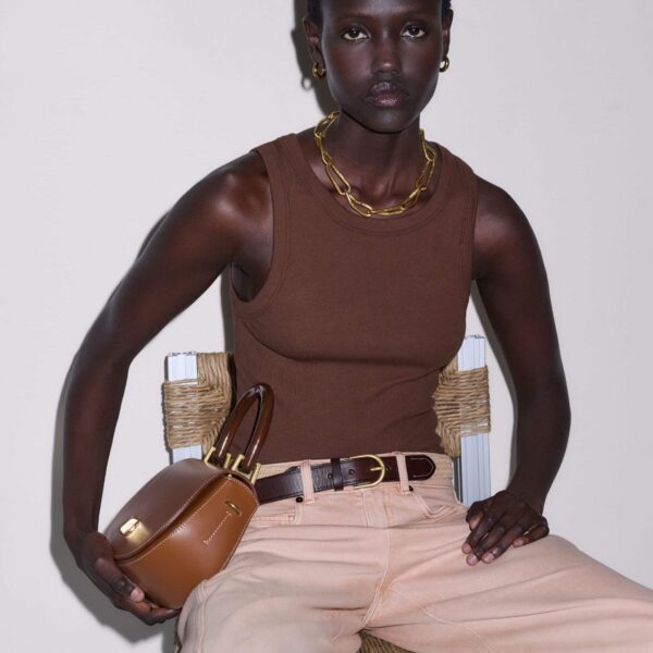 Cotton Rib Jersey – luxury British Brown in Me and Em exclusively at Coveti