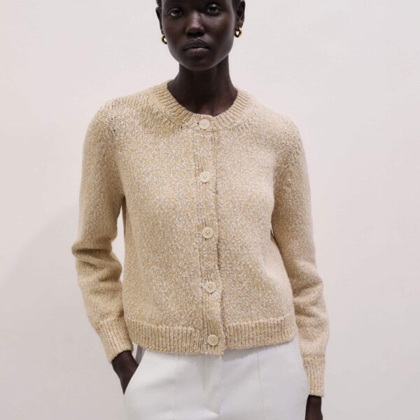 Cotton Mouliné Knit – luxury British Yellow in Me and Em exclusively at Coveti