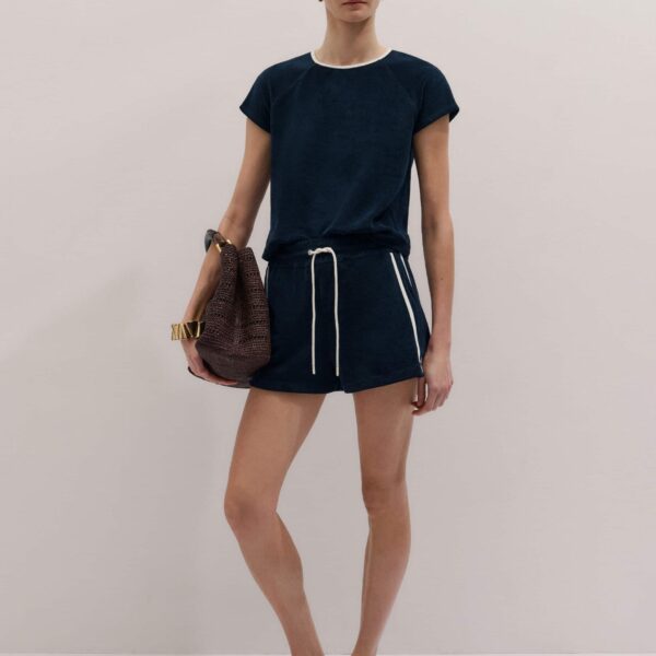 Toweling Jersey – luxury British Blue in Me and Em exclusively at Coveti