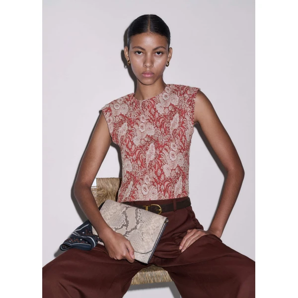 Me and Em Shirred Crop Top
Silk + Cotton Top, view 6
