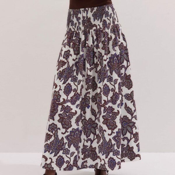 Me + Em Shirred Waist Maxi Skirt