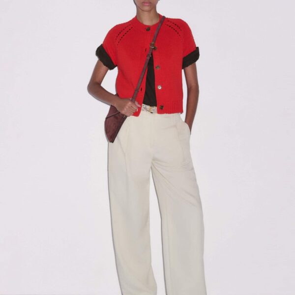 Chunky Cotton Knit – luxury British Red in Me and Em exclusively at Coveti