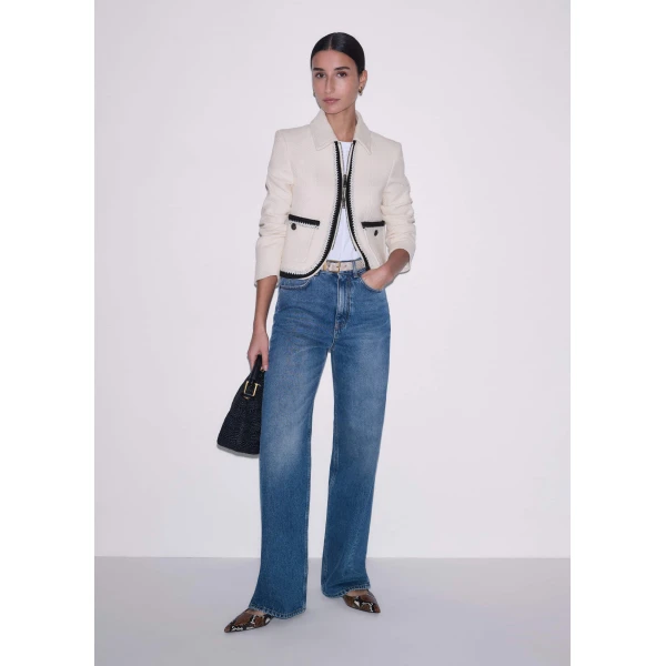 Me and Em Straight Crop Jacket
Textured Tweed Jacket, view 4