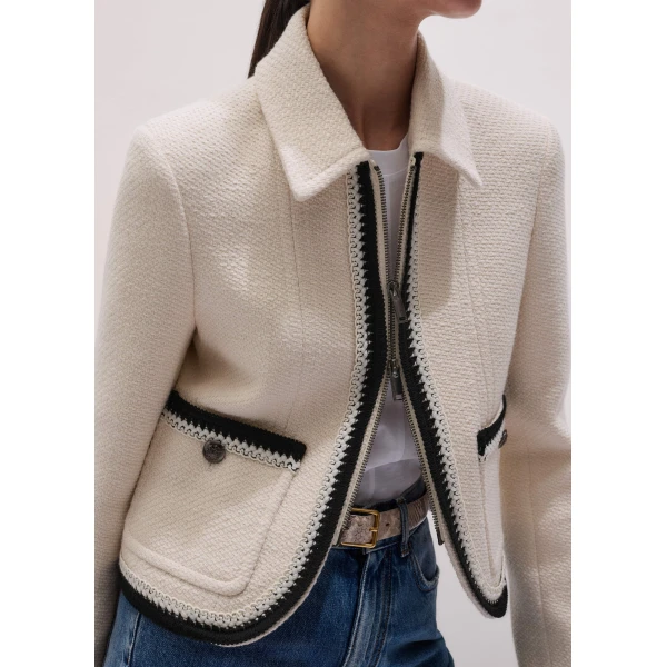 Me and Em Straight Crop Jacket
Textured Tweed Jacket, view 5