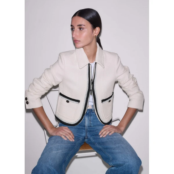 Me and Em Straight Crop Jacket
Textured Tweed Jacket, view 6