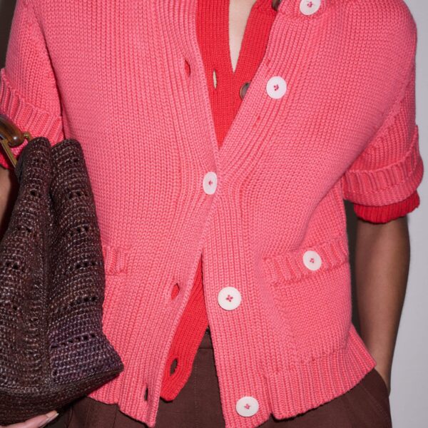 Chunky Cotton Knit – luxury British Pink in Me and Em exclusively at Coveti